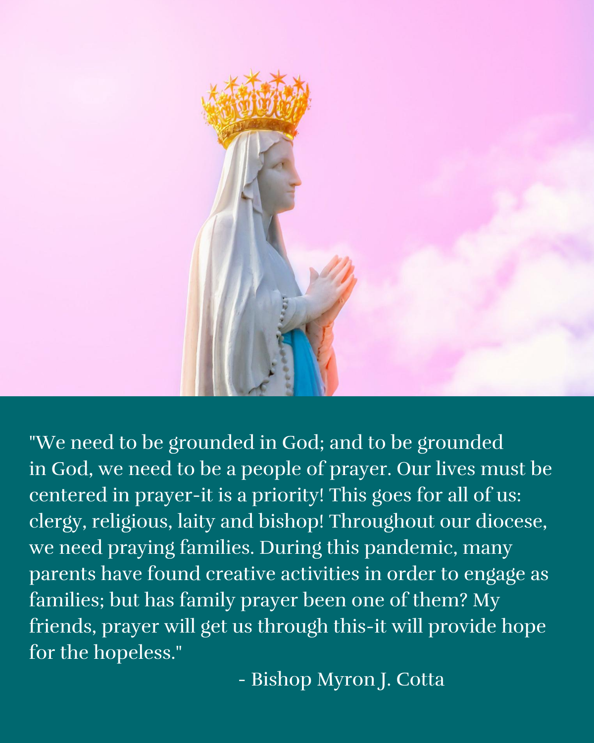 Bishop Cotta, Message